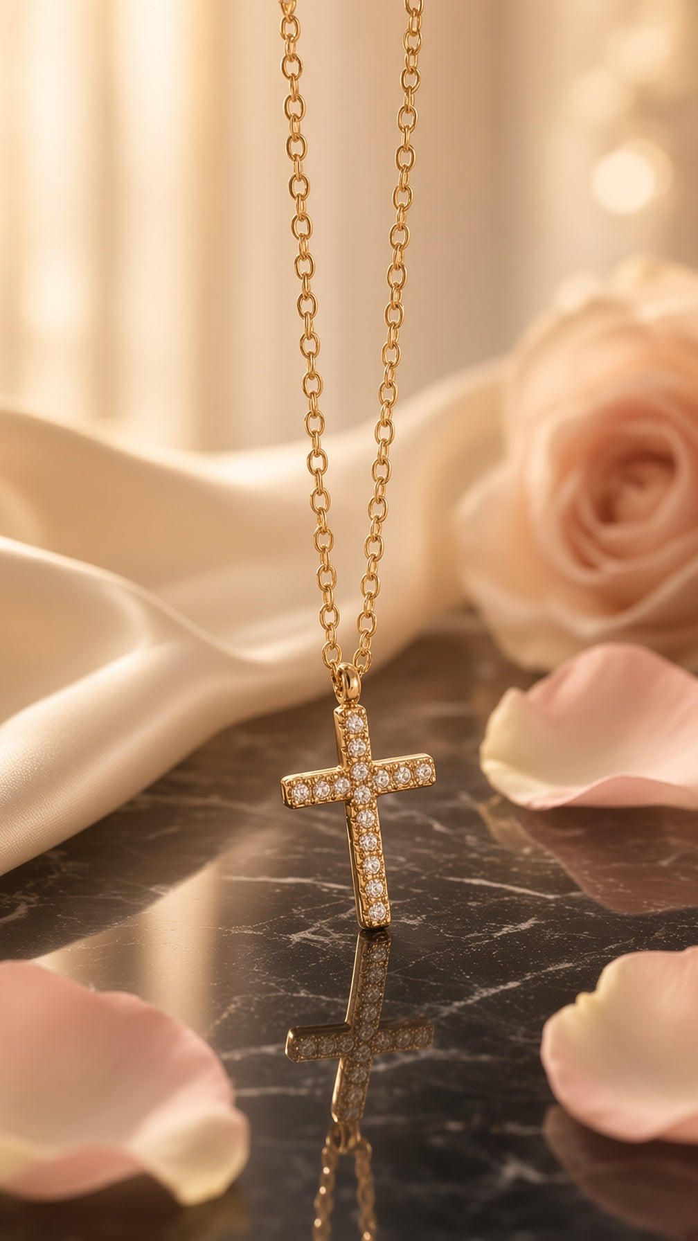 Halskette mit feinem Kreuz