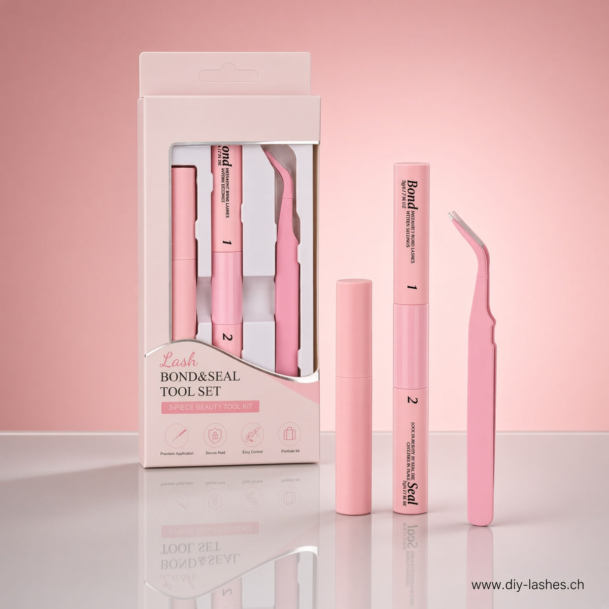 Diy Lashes Set , Bonder, Versiegler, Remover, Pinzette 